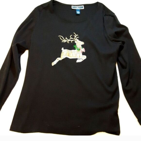 KAREN SCOTT Sweater Christmas Elegance Lightweight Size OX - Picture 8 of 13